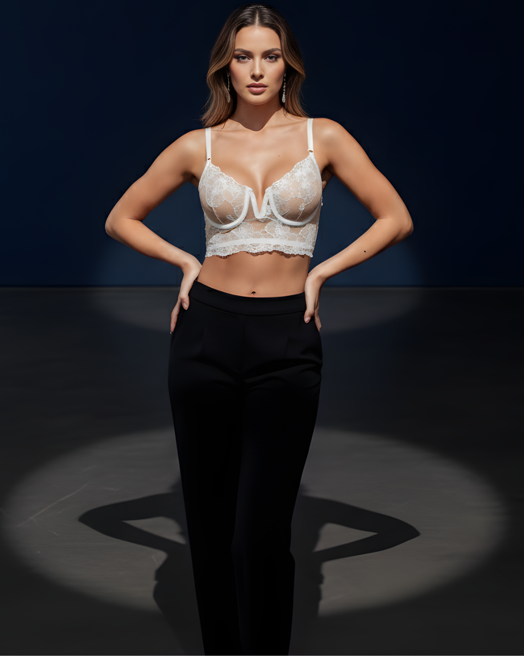 Crop top Noir et Blanc (incluye Braguita)